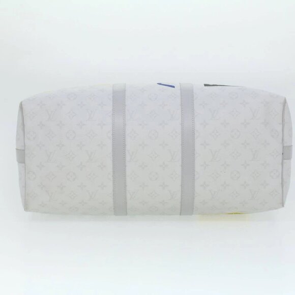 LOUIS VUITTON Monogram Keepall Bandouliere 50 Boston Bag White M44643 LV 37882S - Picture 7 of 16